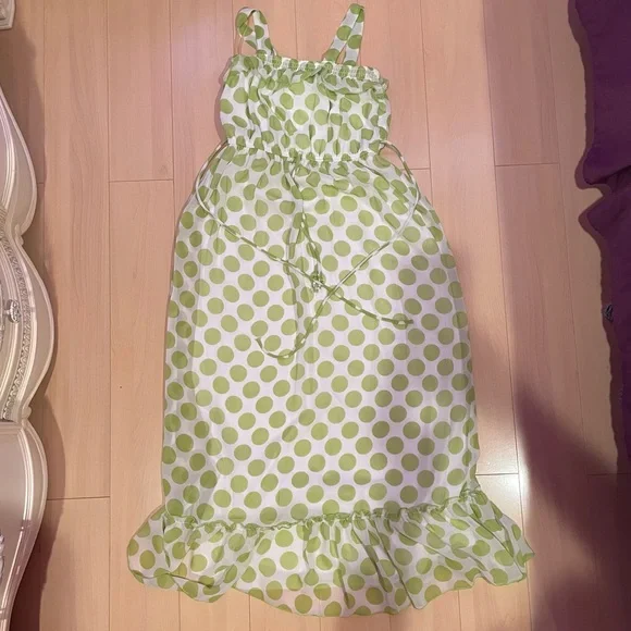 Macy's | Dresses | Macys Juniors Light Green Polka Dot Dress | Poshmark